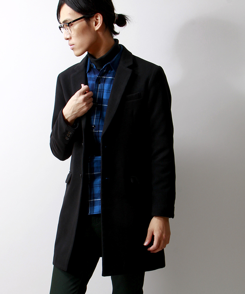 WEGO（ウィゴー）の「WEGO/チェスターコート（チェスターコート・メンズ・キャメル/その他2/ダークグレー/グレー/ネイビー/その他1/ブラック・LARGE/MEDIUM）」の2枚目の写真