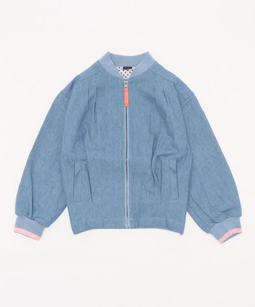 AIMABLE(エマーブル)の「ライトジャケット(ブルゾン・キッズ・ベージュ/サックスブルー・120/130/140/150/160/100/110)」の2枚目の写真