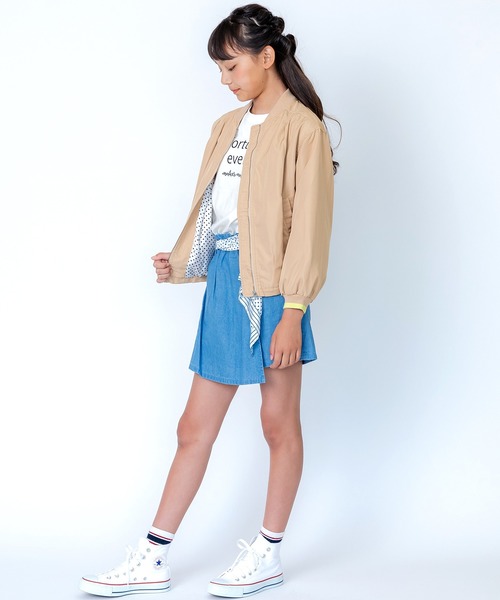 AIMABLE(エマーブル)の「ライトジャケット(ブルゾン・キッズ・ベージュ/サックスブルー・120/130/140/150/160/100/110)」の6枚目の写真