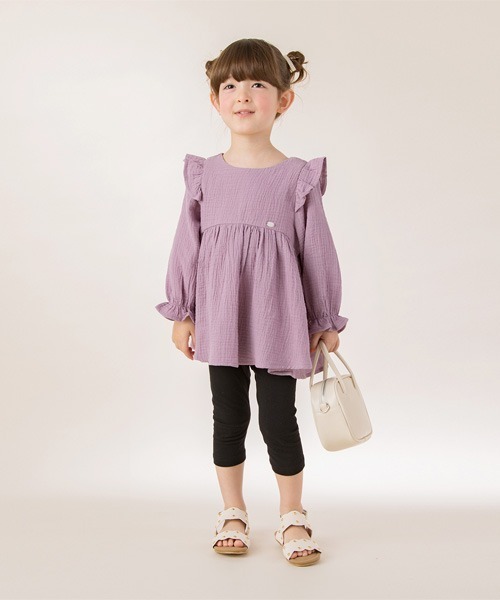 petit main(プティマイン)の「リボンつき7分丈レギンス(レギンス/スパッツ・キッズ・トップグレー/ブラック/ピンク/グレー/ラベンダー・100cm/130cm/90cm/110cm/120cm/80cm)」の7枚目の写真