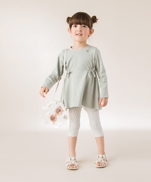 petit main(プティマイン)の「リボンつき7分丈レギンス(レギンス/スパッツ・キッズ・トップグレー/ブラック/ピンク/グレー/ラベンダー・100cm/130cm/90cm/110cm/120cm/80cm)」の6枚目の写真