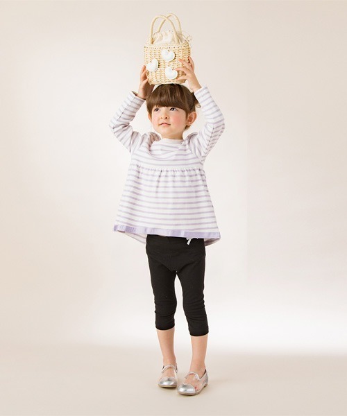 petit main(プティマイン)の「リボンつき7分丈レギンス(レギンス/スパッツ・キッズ・トップグレー/ブラック/ピンク/グレー/ラベンダー・100cm/130cm/90cm/110cm/120cm/80cm)」の8枚目の写真