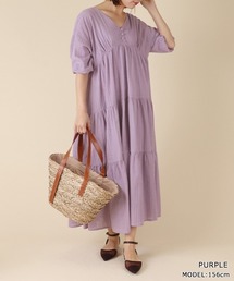 RANDA | コットンレースフレアワンピース(ワンピース)