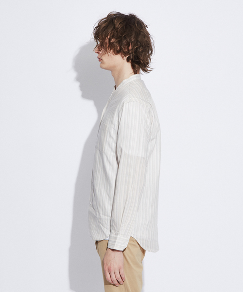 ABAHOUSE(アバハウス)の「Vネック ストライプ シャツ(シャツ/ブラウス・メンズ・サックスブルー/オフホワイト・48/46/44)」の12枚目の写真