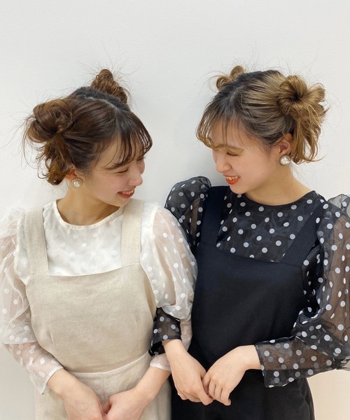 one after another NICE CLAUP（ワンアフターアナザーナイスクラップ）の「ドットシアーブラウス（シャツ/ブラウス・レディース・ホワイト系その他/オフホワイト/ブラック・FREE）」の19枚目の写真