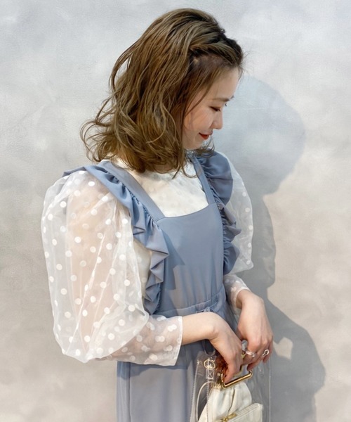 one after another NICE CLAUP（ワンアフターアナザーナイスクラップ）の「ドットシアーブラウス（シャツ/ブラウス・レディース・ホワイト系その他/オフホワイト/ブラック・FREE）」の11枚目の写真