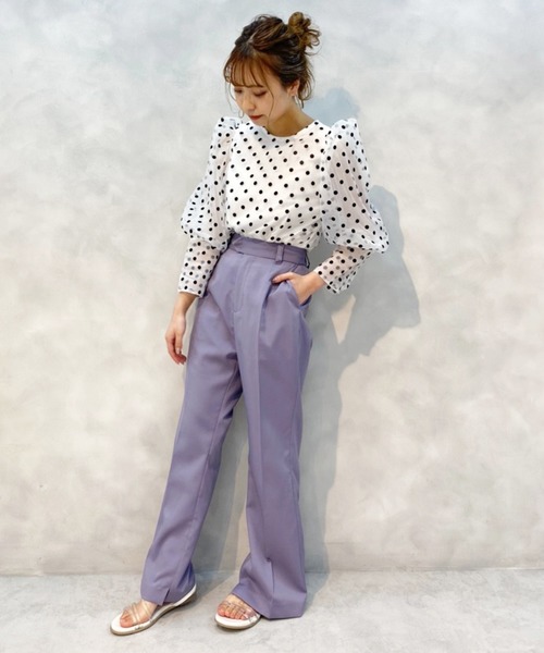 one after another NICE CLAUP（ワンアフターアナザーナイスクラップ）の「ドットシアーブラウス（シャツ/ブラウス・レディース・ホワイト系その他/オフホワイト/ブラック・FREE）」の14枚目の写真