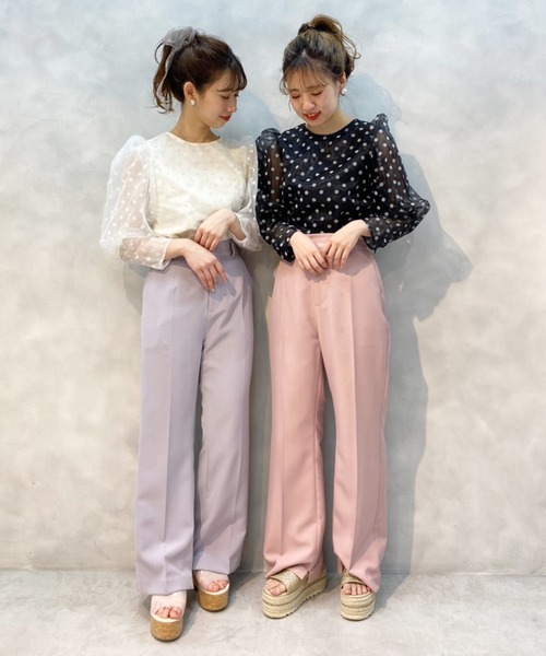 one after another NICE CLAUP（ワンアフターアナザーナイスクラップ）の「ドットシアーブラウス（シャツ/ブラウス・レディース・ホワイト系その他/オフホワイト/ブラック・FREE）」の17枚目の写真