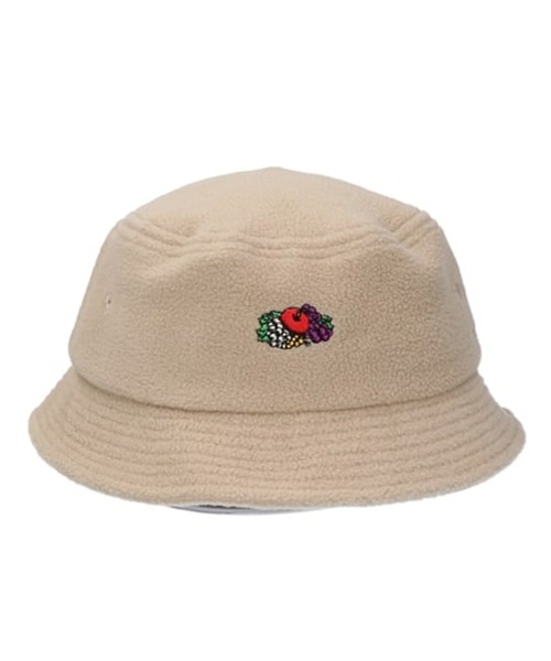 FRUIT OF THE LOOM（フルーツオブザルーム）の「【FRUIT OF THE LOOM/フルーツオブザルーム】 FLEECE LOGO EMB LOW BUCKET HAT/フリース刺繍バケットハット（ハット・メンズ・オフホワイト/ブラック/ベージュ・FREE）」の3枚目の写真