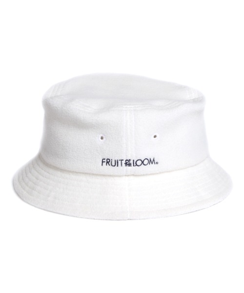 FRUIT OF THE LOOM（フルーツオブザルーム）の「【FRUIT OF THE LOOM/フルーツオブザルーム】 FLEECE LOGO EMB LOW BUCKET HAT/フリース刺繍バケットハット（ハット・メンズ・オフホワイト/ブラック/ベージュ・FREE）」の6枚目の写真