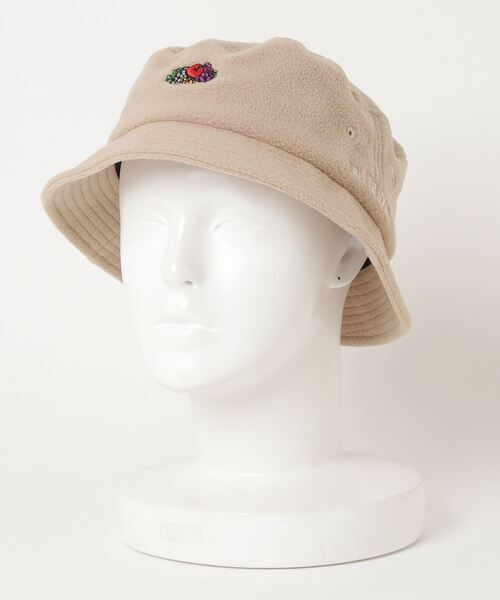 FRUIT OF THE LOOM（フルーツオブザルーム）の「【FRUIT OF THE LOOM/フルーツオブザルーム】 FLEECE LOGO EMB LOW BUCKET HAT/フリース刺繍バケットハット（ハット・メンズ・オフホワイト/ブラック/ベージュ・FREE）」の13枚目の写真