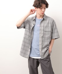 JUNRED | チェック柄ダブルフラップルーズシャツ(シャツ/ブラウス)