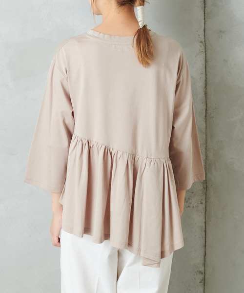 PUAL CE CIN(ピュアルセシン)の「【Du noir】斜めハギカットソー(Tシャツ/カットソー・レディース・チャコールグレー/ブラック/ベージュ・FREE)」の20枚目の写真