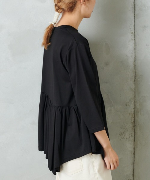 PUAL CE CIN(ピュアルセシン)の「【Du noir】斜めハギカットソー(Tシャツ/カットソー・レディース・チャコールグレー/ブラック/ベージュ・FREE)」の22枚目の写真