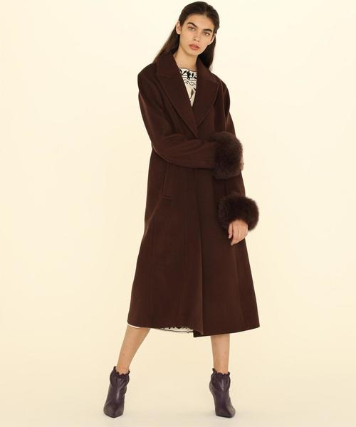 GRACE CONTINENTAL ファー付ウールガウンロングコート GRACE CONTINENTAL（グレースコンチネンタル）の「ファー付