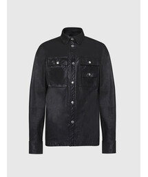 DIESEL | メンズ シワ加工 レザー シャツジャケット(ライダースジャケット)