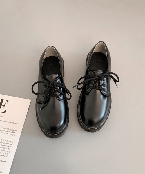 Shoes in Closet(シューズインクローゼット)の「厚底 レースアップ マニッシュシューズ 1861(ドレスシューズ・レディース・ブラック/ダークブラウン/ブラック系その他/ブラック×ホワイト/ブラウン系その他/ブラック系2・LL/3L/S/M/L/XS/4L/42/44/43/5L/7L/6L)」の20枚目の写真