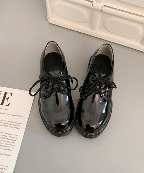 Shoes in Closet(シューズインクローゼット)の「厚底 レースアップ マニッシュシューズ 1861(ドレスシューズ・レディース・ブラック/ダークブラウン/ブラック系その他/ブラック×ホワイト/ブラウン系その他/ブラック系2・LL/3L/S/M/L/XS/4L/42/44/43/5L/7L/6L)」の22枚目の写真