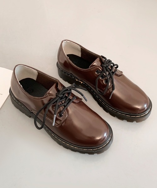 Shoes in Closet(シューズインクローゼット)の「厚底 レースアップ マニッシュシューズ 1861(ドレスシューズ・レディース・ブラック/ダークブラウン/ブラック系その他/ブラック×ホワイト/ブラウン系その他/ブラック系2・LL/3L/S/M/L/XS/4L/42/44/43/5L/7L/6L)」の15枚目の写真