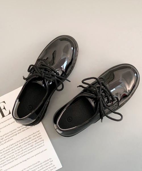 Shoes in Closet(シューズインクローゼット)の「厚底 レースアップ マニッシュシューズ 1861(ドレスシューズ・レディース・ブラック/ダークブラウン/ブラック系その他/ブラック×ホワイト/ブラウン系その他/ブラック系2・LL/3L/S/M/L/XS/4L/42/44/43/5L/7L/6L)」の12枚目の写真