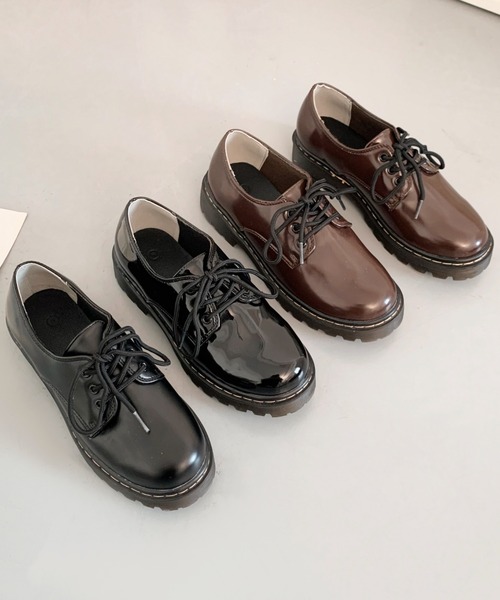 Shoes in Closet(シューズインクローゼット)の「厚底 レースアップ マニッシュシューズ 1861(ドレスシューズ・レディース・ブラック/ダークブラウン/ブラック系その他/ブラック×ホワイト/ブラウン系その他/ブラック系2・LL/3L/S/M/L/XS/4L/42/44/43/5L/7L/6L)」の16枚目の写真