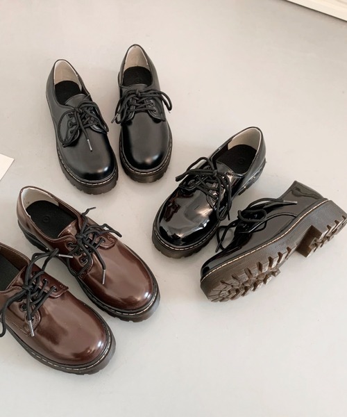 Shoes in Closet(シューズインクローゼット)の「厚底 レースアップ マニッシュシューズ 1861(ドレスシューズ・レディース・ブラック/ダークブラウン/ブラック系その他/ブラック×ホワイト/ブラウン系その他/ブラック系2・LL/3L/S/M/L/XS/4L/42/44/43/5L/7L/6L)」の17枚目の写真