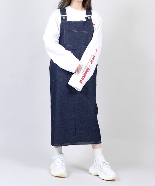 DING（ディング）の「DING/デニムジャンパースカート（ジャンパースカート・レディース・ブラック/インディゴブルー・FREE）」の10枚目の写真
