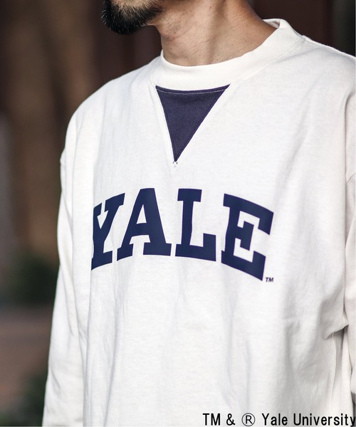 SPALDING（スポルディング）の「【SPALDING × YALE】relume別注ロングスリーブTee（Tシャツ/カットソー・メンズ・ホワイト/ベージュ・MEDIUM/LARGE）」の3枚目の写真