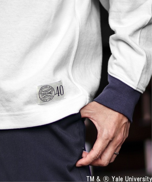 SPALDING（スポルディング）の「【SPALDING × YALE】relume別注ロングスリーブTee（Tシャツ/カットソー・メンズ・ホワイト/ベージュ・MEDIUM/LARGE）」の4枚目の写真