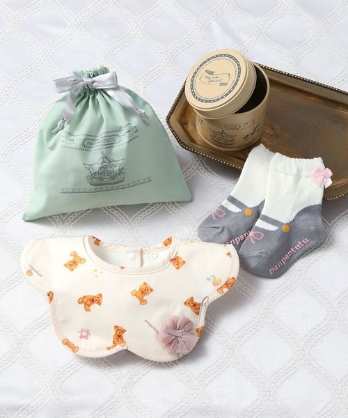 panpantutu（パンパンチュチュ）の「プチジュエル缶/ベビーシャワー（４点セット）（ベビーギフト・キッズ・ライトブルー/ホワイト×レッド/クリアブルー/ピンク/ホワイト系その他/ベージュ/ベビーピンク/ライトベージュ/ホワイト×ブルー/ピンク系その他/レッド系その他/ネイビー/ライトインディゴブルー/アクア/ネイビー系/ホワイト×ゴールド/ベージュ系/チェリーピンク/チェック/ナチュラル/スモークピンク・FREE）」の6枚目の写真