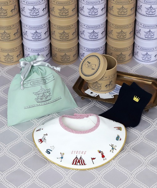 panpantutu（パンパンチュチュ）の「プチジュエル缶/ベビーシャワー（４点セット）（ベビーギフト・キッズ・ライトブルー/ホワイト×レッド/クリアブルー/ピンク/ホワイト系その他/ベージュ/ベビーピンク/ライトベージュ/ホワイト×ブルー/ピンク系その他/レッド系その他/ネイビー/ライトインディゴブルー/アクア/ネイビー系/ホワイト×ゴールド/ベージュ系/チェリーピンク/チェック/ナチュラル/スモークピンク・FREE）」の4枚目の写真