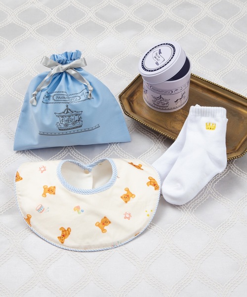 panpantutu（パンパンチュチュ）の「プチジュエル缶/ベビーシャワー（４点セット）（ベビーギフト・キッズ・ライトブルー/ホワイト×レッド/クリアブルー/ピンク/ホワイト系その他/ベージュ/ベビーピンク/ライトベージュ/ホワイト×ブルー/ピンク系その他/レッド系その他/ネイビー/ライトインディゴブルー/アクア/ネイビー系/ホワイト×ゴールド/ベージュ系/チェリーピンク/チェック/ナチュラル/スモークピンク・FREE）」の8枚目の写真