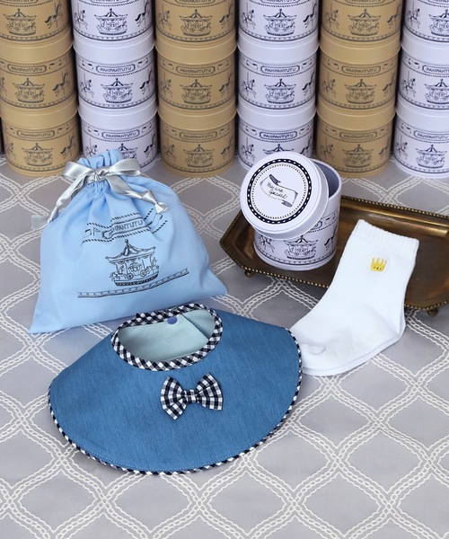 panpantutu（パンパンチュチュ）の「プチジュエル缶/ベビーシャワー（４点セット）（ベビーギフト・キッズ・ライトブルー/ホワイト×レッド/クリアブルー/ピンク/ホワイト系その他/ベージュ/ベビーピンク/ライトベージュ/ホワイト×ブルー/ピンク系その他/レッド系その他/ネイビー/ライトインディゴブルー/アクア/ネイビー系/ホワイト×ゴールド/ベージュ系/チェリーピンク/チェック/ナチュラル/スモークピンク・FREE）」の10枚目の写真