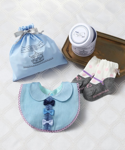 panpantutu（パンパンチュチュ）の「プチジュエル缶/ベビーシャワー（４点セット）（ベビーギフト・キッズ・ライトブルー/ホワイト×レッド/クリアブルー/ピンク/ホワイト系その他/ベージュ/ベビーピンク/ライトベージュ/ホワイト×ブルー/ピンク系その他/レッド系その他/ネイビー/ライトインディゴブルー/アクア/ネイビー系/ホワイト×ゴールド/ベージュ系/チェリーピンク/チェック/ナチュラル/スモークピンク・FREE）」の12枚目の写真