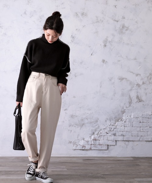 classicalelf(クラシカルエルフ)の「キッズ ゆるっと穿くルーズバルーンの無地テーパードパンツ(フルレングス)(デニムパンツ・キッズ・ブラック/ナチュラル/ワンウォッシュ・110/120/130/140/150)」の12枚目の写真