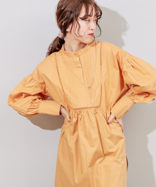 DISCOAT（ディスコート）の「【前後2WAY】ハシゴレース袖ボリュームチュニック（シャツ/ブラウス・レディース・オフホワイト/ブラック/オレンジ・FREE）」の15枚目の写真