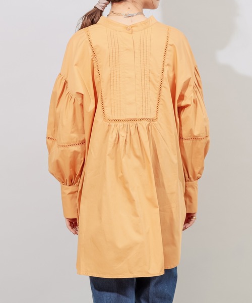 DISCOAT（ディスコート）の「【前後2WAY】ハシゴレース袖ボリュームチュニック（シャツ/ブラウス・レディース・オフホワイト/ブラック/オレンジ・FREE）」の19枚目の写真