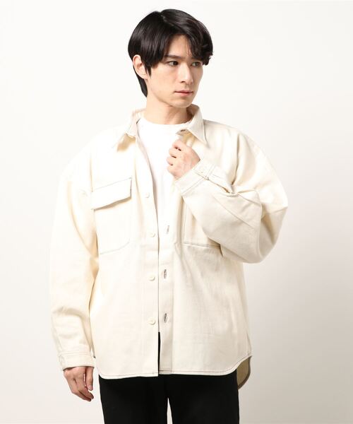 STYLEBLOCK（スタイルブロック）の「カツラギ配色ステッチビッグCPOジャケット（その他アウター・メンズ・ライトカーキ/ベージュ/アイボリー・M/L/LL）」の2枚目の写真