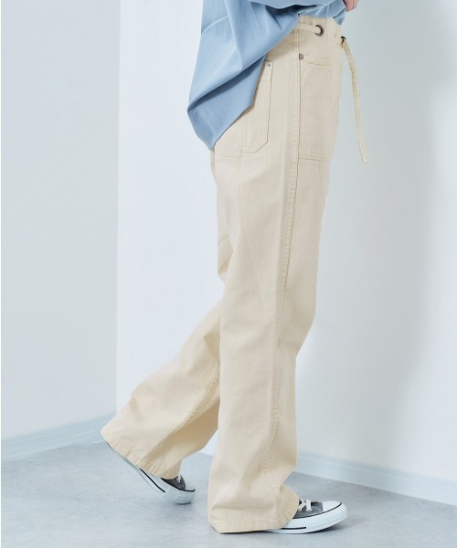 cepo（セポ）の「ＡＳＵＴＥＸリメイクデニムストレート（デニムパンツ・レディース・ベージュ/ピンク/イエロー/サックスブルー・S/M）」の13枚目の写真