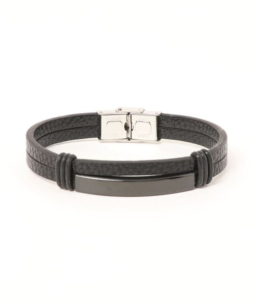 Fun & Daily（ファンアンドデイリー）の「F&D : Leather Double Bracelet（ブレスレット・メンズ・ブラック/ブラウン/ブラック系その他/ブラウン系その他・FREE）」の2枚目の写真