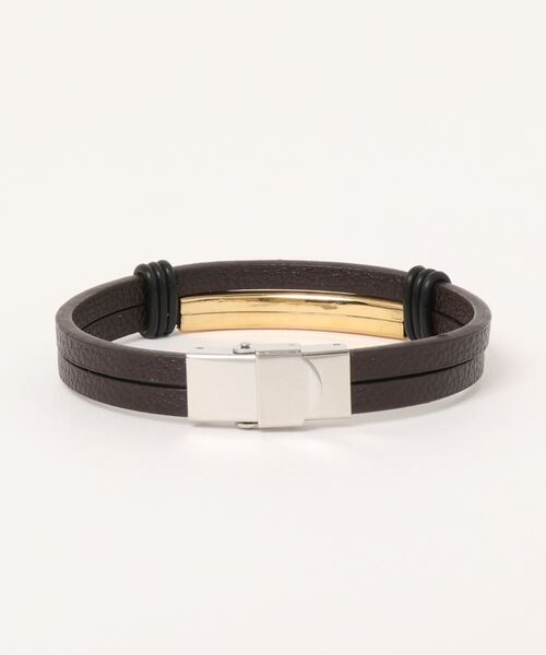 Fun & Daily（ファンアンドデイリー）の「F&D : Leather Double Bracelet（ブレスレット・メンズ・ブラック/ブラウン/ブラック系その他/ブラウン系その他・FREE）」の5枚目の写真