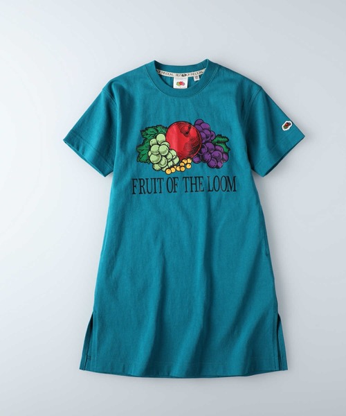 Right-on(ライトオン)の「【FRUIT OF THE LOOM】ロゴプリントワンピース(ワンピース・キッズ・ホワイト/グリーン・130/105/120/140/155)」の1枚目の写真