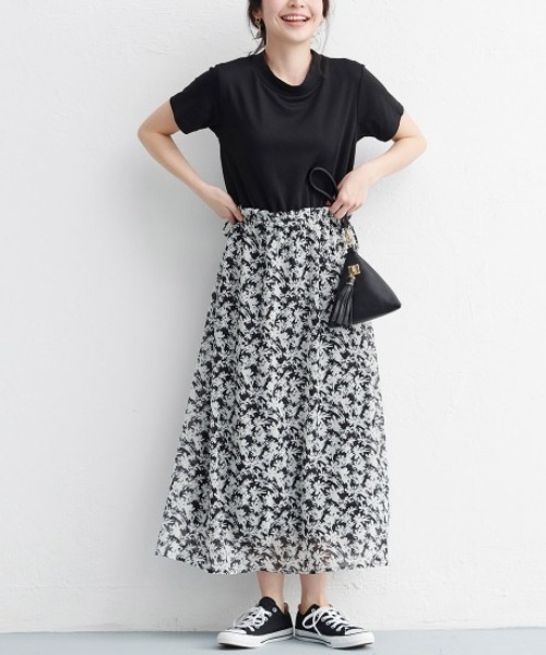 RANAN(ラナン)の「ハイネックTシャツドッキングワンピース(ワンピース・レディース・イエロー/ブラック/グリーン・L/M/LL)」の2枚目の写真