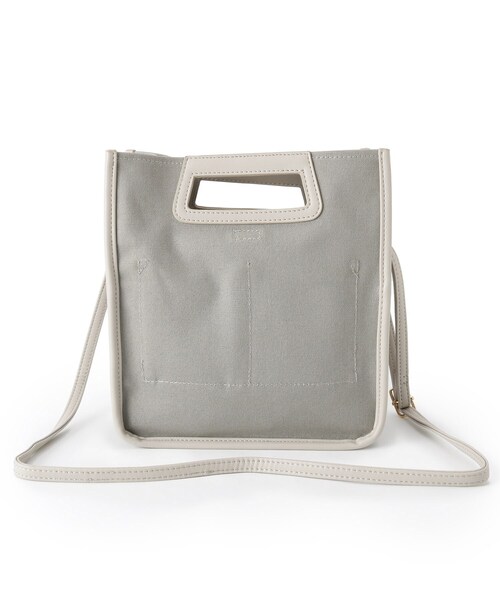 pink adobe（ピンクアドベ）の「◆【2WAY】パイピング スクエアショルダーバッグ（ショルダーバッグ・レディース・ブラック/グレー系/ブラウン系/サンドベージュ・00）」の6枚目の写真