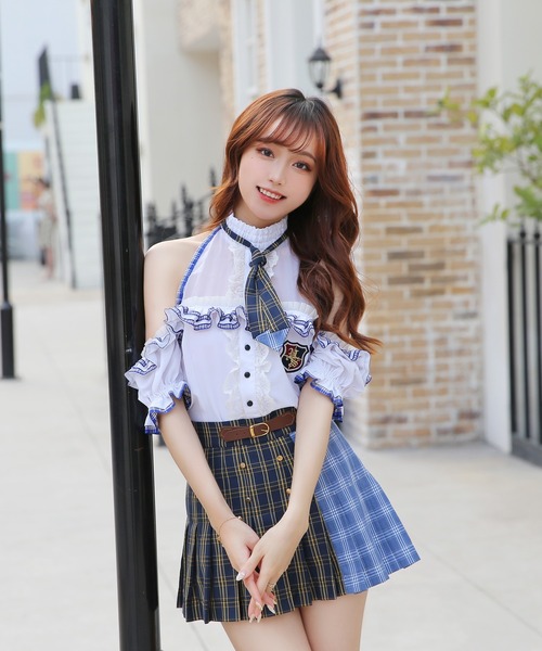 廃盤 希少 マリームーン malymoon オフショル 制服コスプレ 即日発送】オフショル女子高生/ミニスカJK《ハロウィンコスプレ8