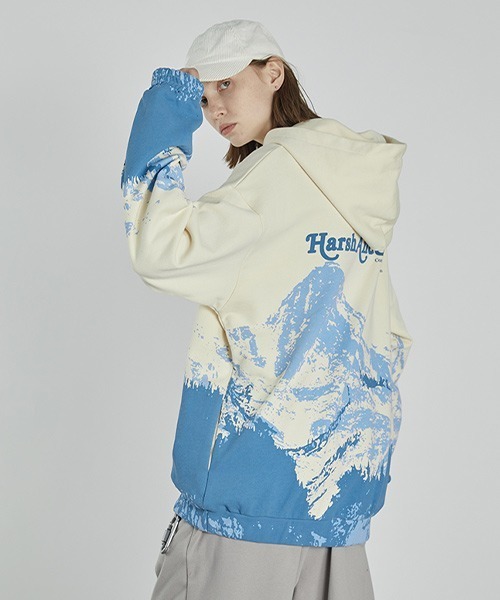 HARSH AND CRUEL（ハーシュアンドクルーエル）の「【Harsh and Cruel】Graphic Print Hoodie HM211021062（パーカー・メンズ・マルチ・S/M/L/XL）」の12枚目の写真