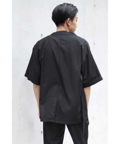 CREARE -LINO-（クレアーレリノ）の「2WAYノーカラーシャツジャケット<セットアップ可>（ノーカラージャケット・メンズ・ブラック/カーキ/グレイッシュベージュ・M/L）」の13枚目の写真
