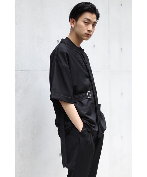 CREARE -LINO-（クレアーレリノ）の「2WAYノーカラーシャツジャケット<セットアップ可>（ノーカラージャケット・メンズ・ブラック/カーキ/グレイッシュベージュ・M/L）」の22枚目の写真