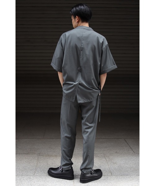 CREARE -LINO-（クレアーレリノ）の「2WAYノーカラーシャツジャケット<セットアップ可>（ノーカラージャケット・メンズ・ブラック/カーキ/グレイッシュベージュ・M/L）」の11枚目の写真