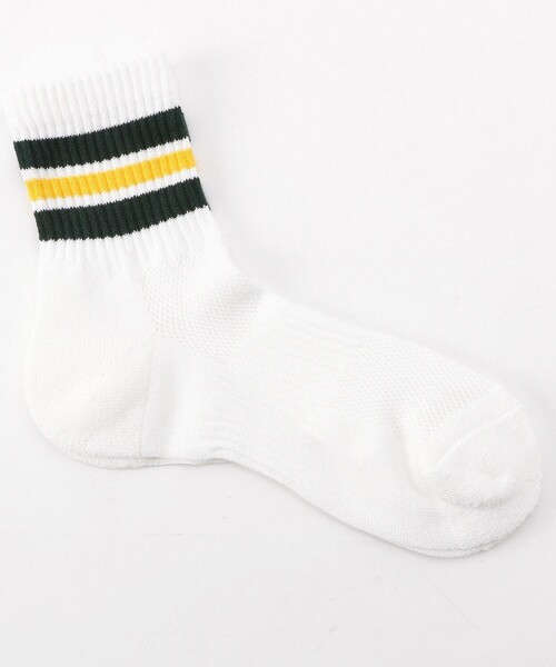 FREAK'S STORE（フリークスストア）の「Healthknit/ヘルスニット 別注和紙 ラインソックス（ソックス/靴下・メンズ・チャコールグレー/パープル/ネイビー/グリーン/ブルー・ﾌﾘ-）」の3枚目の写真